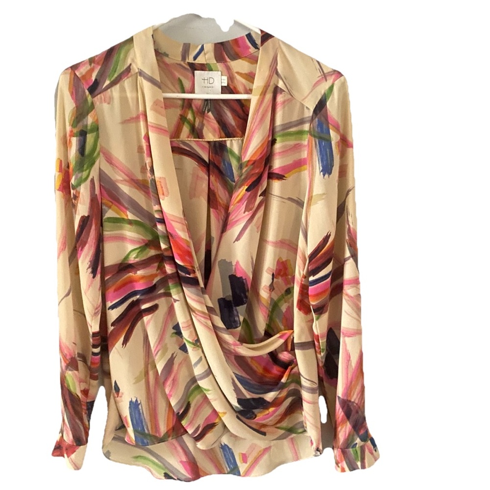 HD in Paris Multicolor Drape Front wrap Top